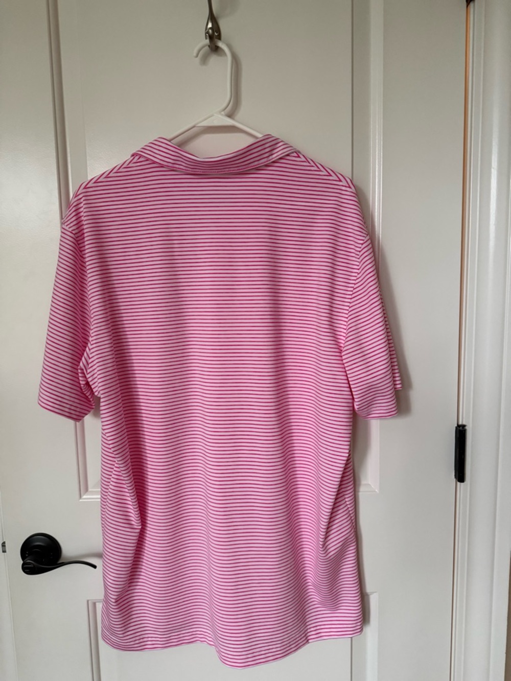 Vineyard Vines Performance Polo Shirt Men’s Large Pink White Striped Golf Preppy - Picture 6 of 9